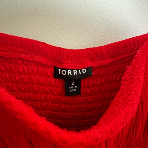 Torrid Red Midi Washable
Gauze Smocked Bodice Tiered Dress size 2 (Fits 18-20) - Picture 6 of 8